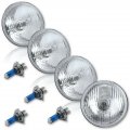 5-3/4" Stock H4 Halogen Light Bulb Headlight Super White 90/100W Headlamp Set