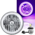 7" Motorcycle Purple COB Halo 6K 6000K Light Bulbs LED Headlight: Harley