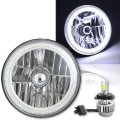 7" Motorcycle White COB Halo H4 6K 6000K Light Bulb LED Headlight: Harley