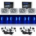 4X6" Blue LED Halo Angel Eye Headlight 6K 6000K HID Headlamp Light Bulbs Set