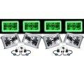 4X6" Green COB Halo Glass/Metal 6000K 4000LM LED Headlight H4 Light Bulb Set