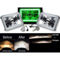 4X6" Green COB Halo Glass/Metal Headlight 6000K LED Light Bulb Headlamp Pair