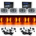 4X6" Amber LED Halo Projector Headlight 6K 6000K HID Headlamp Light Bulbs Set