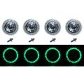 5-3/4 Halogen Green LED Ring Halo Angel Eyes Headlight Headlamp Light Bulbs Set