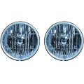 5-3/4" Crystal Clear Halogen Headlight Aluminum Headlamp 60/55W Light Bulbs Pair