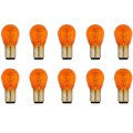 Amber 1157NA Stock Tail Light Rear Brake Stop Turn Signal Lamps Bulbs Box Of 10