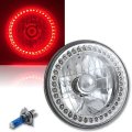 7" Halogen Motorcycle Red 40-LED Halo Ring H4 Light Bulb Headlight For: Harley