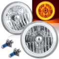 7" COB Amber LED Halo Headlights 6K Halogen Light Kit Fits 1976-16 Jeep Wrangler