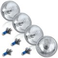 5-3/4" Halogen Semi Sealed Beam Headlight Conversion Headlamp 60/55W H4 Bulbs