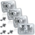 4X6" Halogen Sealed Hi & Low Beam Glass Headlights Headlamp Bulbs Set Of 4