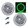 7" SMD Green LED Halo Angel Eye Headlamp Headlight Halogen Light Bulb Pair (Img)