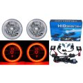 7" SMD Amber LED Halo Angel Eye Headlamp Headlight HID 6K 6000K Light Bulb Pair