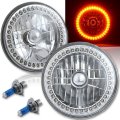 7" Halogen Amber LED Ring Halo Angel Eyes Headlight Headlamp Light Bulbs Pair