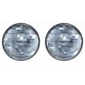 7" Halogen Sealed Beam Glass 12 Volt Headlight Head Lamp Light Bulbs Pair