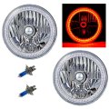 7" SMD Amber LED Halo Angel Eye Headlamp Headlight Halogen Light Bulb Pair (Img)