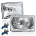 4X6 Halogen Semi Sealed Stock Glass H4 Headlight Headlamp Light Bulb 55/60W Pair