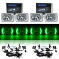 4X6" Green LED Halo Angel Eye Headlight 6K 6000K HID Headlamp Light Bulbs Set