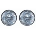 55 56 57 Chevy Halogen Sealed Beam Headlight Headlamp Light Bulbs Pair Glass 7"