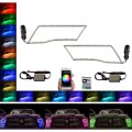 Multi-Color Shift LED Headlamp Halo Ring BLUETOOTH Set For 09-16 Dodge Ram Sport