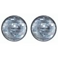 7" Round Sealed Beam Halogen Headlights Headlamp Light Bulbs Pair 6006 6V 6 Volt