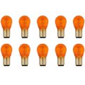 Amber 1157NA Stock Tail Light Rear Brake Stop Turn Signal Lamps Bulbs Box Of 10