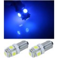 (2) Blue 5-LED Dash Instrument Panel Cluster Gauge Clock Glove Box Light Bulbs