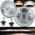 7" LED Crystal Projector Headlight H4 Light Headlamp PR For 76-16 Jeep Wrangler