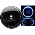 7" H6024 White LED Angel Eye Ring Halo Black Headlight Blinker Turn Signal Light