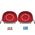 68 Chevy Bel Air & Biscayne Red LED Tail Brake Turn Signal Light Lens Trim Pair