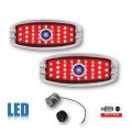 41 42 43 44 45-48 Chevy LED Tail Light Lens & Blue Dot w/ Chrome Bezel & Flasher