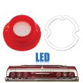64 Chevy Impala Red Clear LED Rear Back Up Reverse Light Lens & Gasket Single