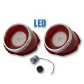 65 Chevy Impala LED Red Tail Back Up Light Lens w/ Stainless Trim & Flasher Pair