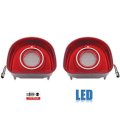68 Chevy Bel Air Biscayne Red White LED Rear Tail Back Up Light Lenses Trim Pair