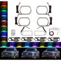 07-14 Chevy Silverado Multi-Color Changing LED Headlight Fog Light Halo Ring Set