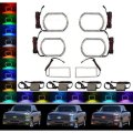 07-14 Chevy Silverado Multi-Color Changing LED Headlight Fog Light Halo Ring Set