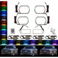 07-14 Chevy Silverado Multi-Color Changing LED Headlight Fog Light Halo Ring Set