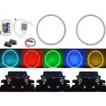 Multi-Color Changing LED RGB Halo Headlight Ring Kit For 76-16 Jeep Wrangler