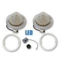 60 61 Chevy Impala Clear LED Back Up Light Lens Lenses & Gaskets w/ Flasher Pair