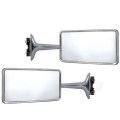 Rectangle Long Arm Peep Glass Mirror Outside Side Rear View Door Hot Rod Pair