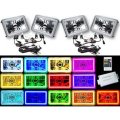 4X6 RF Color Change SMD LED Halo Shift Angel Eye Headlight 6K HID Light Bulb Set