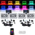 4X6" BLUETOOTH Color Change SMD LED Halo Angel Eye Headlight HID Light Bulbs Set