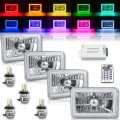 4X6" RF Color Change RGB SMD Halo Angel Eye Headlight 24W 6K LED Light Bulb Set