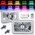 4X6" RF Color Change RGB SMD LED Shift Halo Angel Eye Headlight Light Bulbs Pair