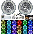 5-3/4" RF RGB SMD Color Change Halo Angel Eye Shift Headlamp LED Headlights Pair