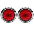 (2) 4" Round Work Truck Trailer Rv Brake Tail Light Turn Signal Red Led Light CH