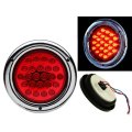 4" Round Work Truck Box Trailer Rv Brake Tail Light Turn Signal Red Led Light CH