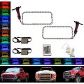 08-10 Ford F-250 Multi-Color Changing LED RGB Halo Upper Headlight Rings Pair IR