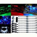 10Pc Motorcycle RGB/Red/Green/Blue/Yellow Glow Strip Pod Lights LED Pods Kit