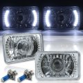 4X6" White LED Halo Projector Halogen Crystal Clear Headlamp Headlight Bulb Pair