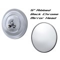 5" Chrome Ribbed Exterior Door Round Rear View Mirror Head 1947-1972 Chevy Truck